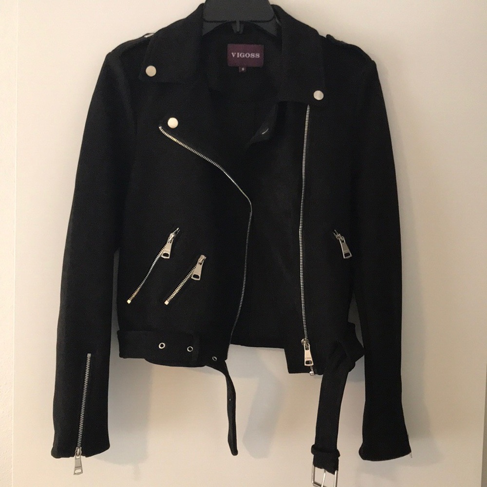 Viggos faux suede jacket small chic NWOT
